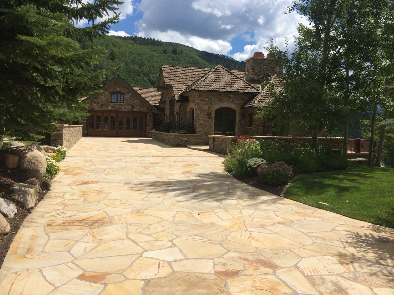 Flagstone driveway
