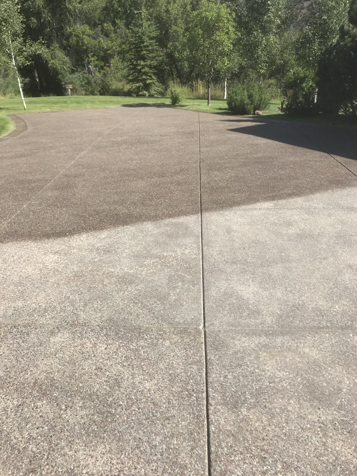 Tinted sealers cleaning showing a clear before and after transition